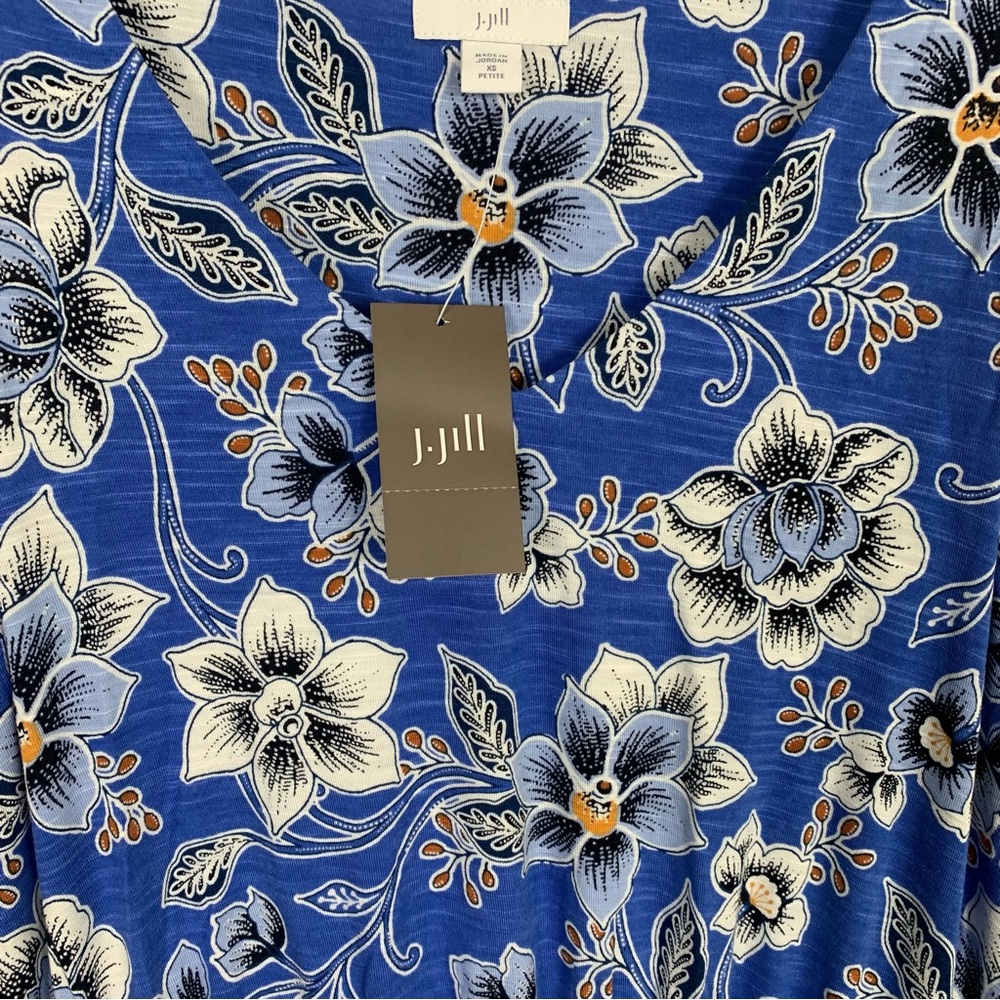 J.Jill Coastal Jersey Floral Tassel Detail Maxi Dress - Picture 12 of 14